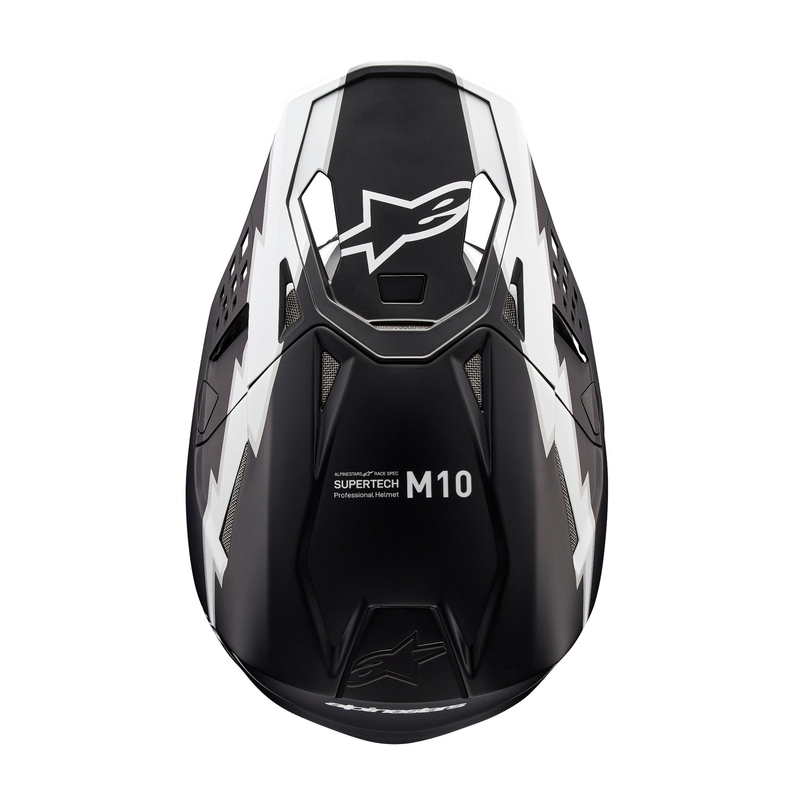 Motocross kaciga Alpinestars Supertech S-M10 Ampress mat crno-bijela