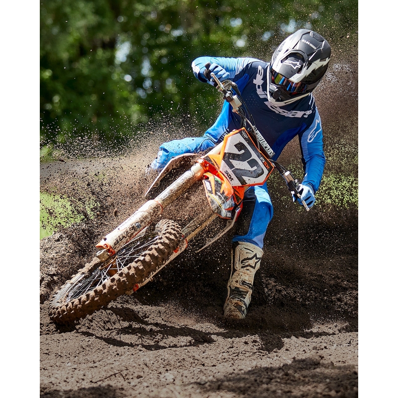 Motocross kaciga Alpinestars Supertech S-M10 Ampress mat crno-bijela