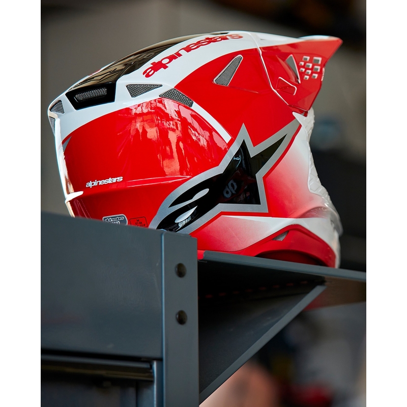 Alpinestars Supertech S-M10 Unite motokros kaciga crveno-bijela