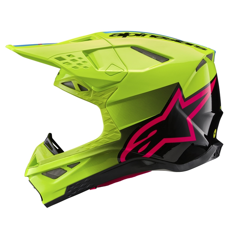 Motocross kaciga Alpinestars Supertech S-M10 Unite fluo žuto-crno-roza