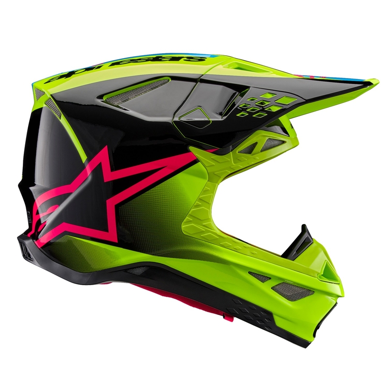 Motocross kaciga Alpinestars Supertech S-M10 Unite fluo žuto-crno-roza