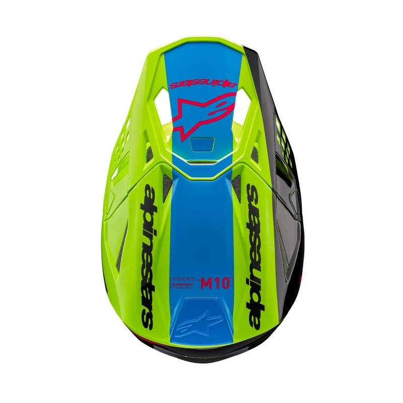 Motocross kaciga Alpinestars Supertech S-M10 Unite fluo žuto-crno-roza