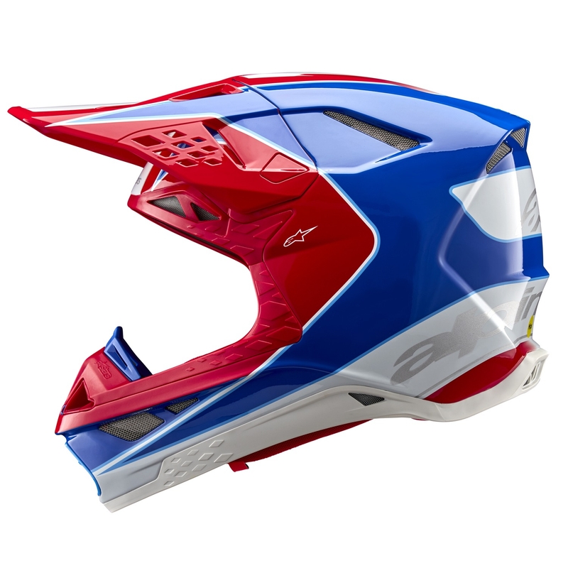 Motocross kaciga Alpinestars Supertech S-M10 Aeon fluo crveno-plava