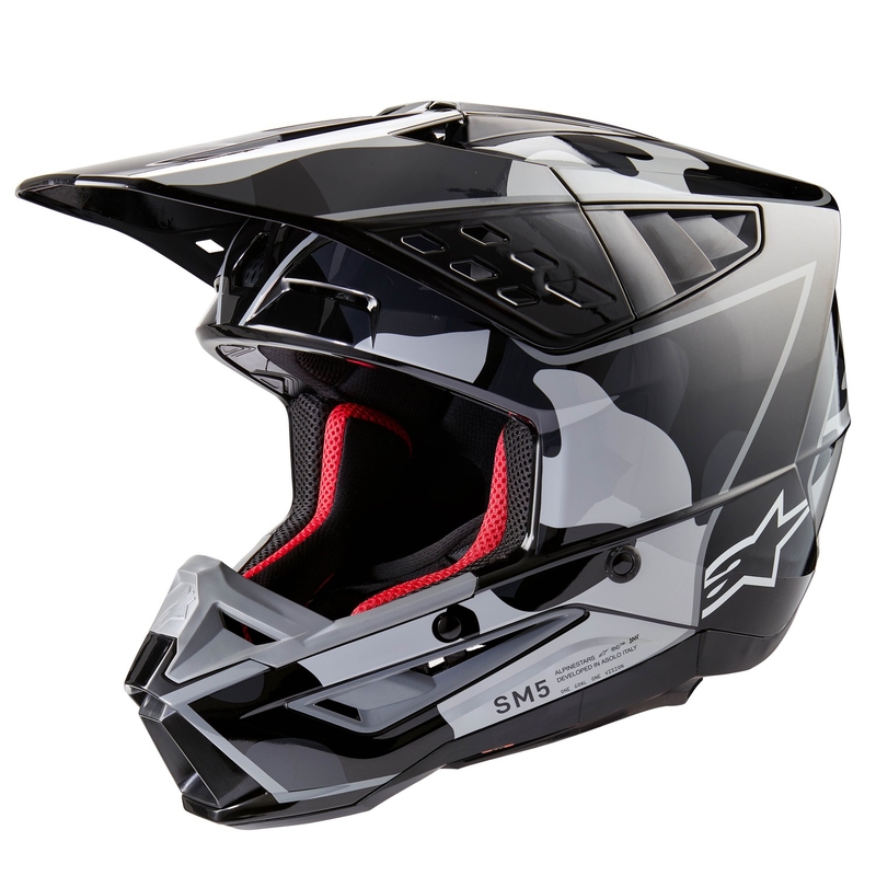 Alpinestars S-M5 Rover 2 kaciga za motocross crno-srebrna