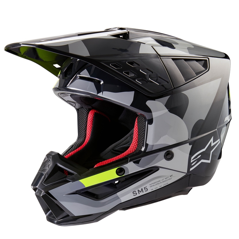 Motocross kaciga Alpinestars S-M5 Rover 2 tamno siva-fluo žuta