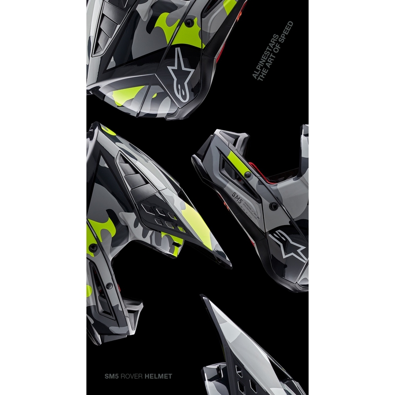 Motocross kaciga Alpinestars S-M5 Rover 2 tamno siva-fluo žuta