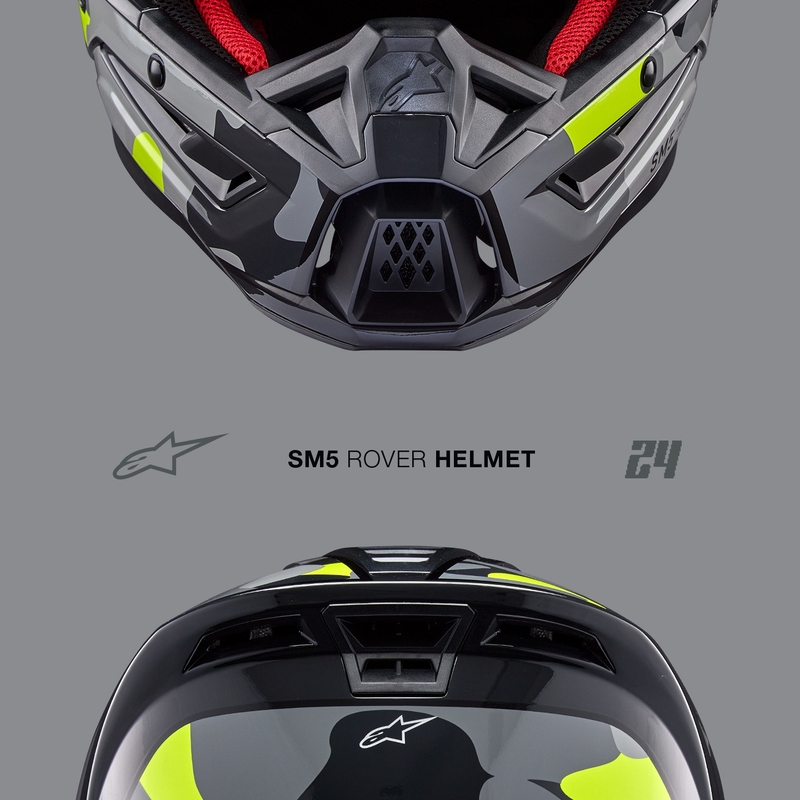 Motocross kaciga Alpinestars S-M5 Rover 2 tamno siva-fluo žuta