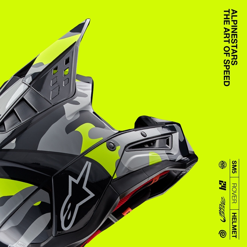 Motocross kaciga Alpinestars S-M5 Rover 2 tamno siva-fluo žuta