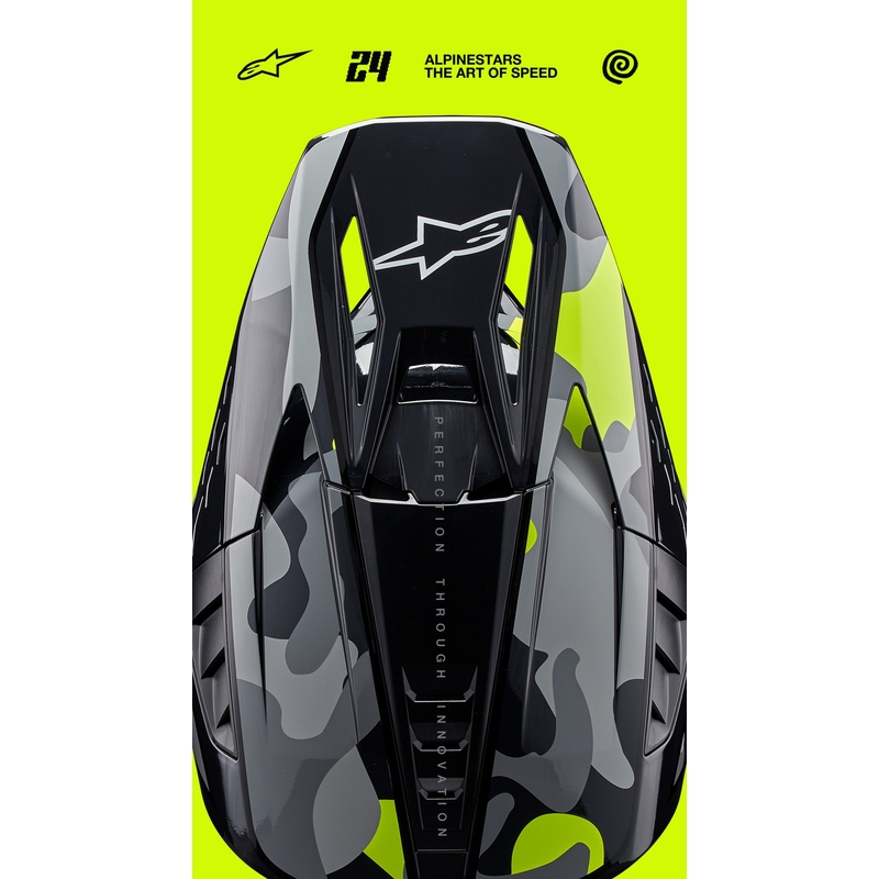 Motocross kaciga Alpinestars S-M5 Rover 2 tamno siva-fluo žuta