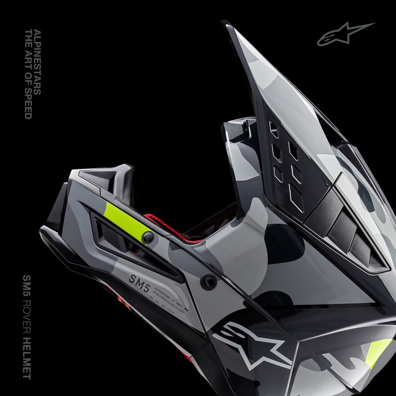 Motocross kaciga Alpinestars S-M5 Rover 2 tamno siva-fluo žuta