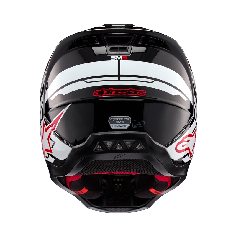 Alpinestars S-M5 Action 2 kaciga za motocross crno-bijela-fluo crvena