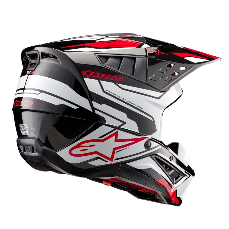 Alpinestars S-M5 Action 2 kaciga za motocross crno-bijela-fluo crvena