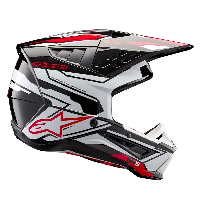 Alpinestars S-M5 Action 2 kaciga za motocross crno-bijela-fluo crvena