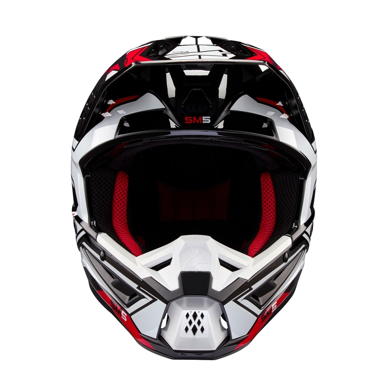 Alpinestars S-M5 Action 2 kaciga za motocross crno-bijela-fluo crvena