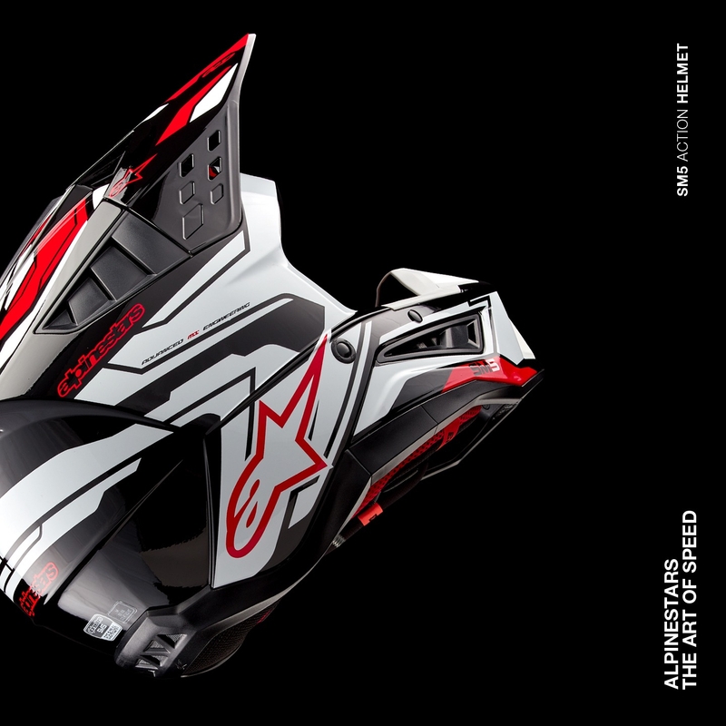 Alpinestars S-M5 Action 2 kaciga za motocross crno-bijela-fluo crvena