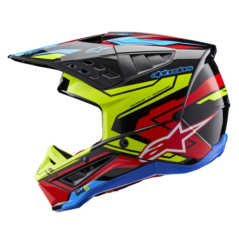 Motocross kaciga Alpinestars S-M5 Action 2 fluo yellow-fluo red