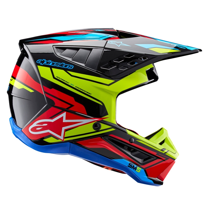 Motocross kaciga Alpinestars S-M5 Action 2 fluo yellow-fluo red