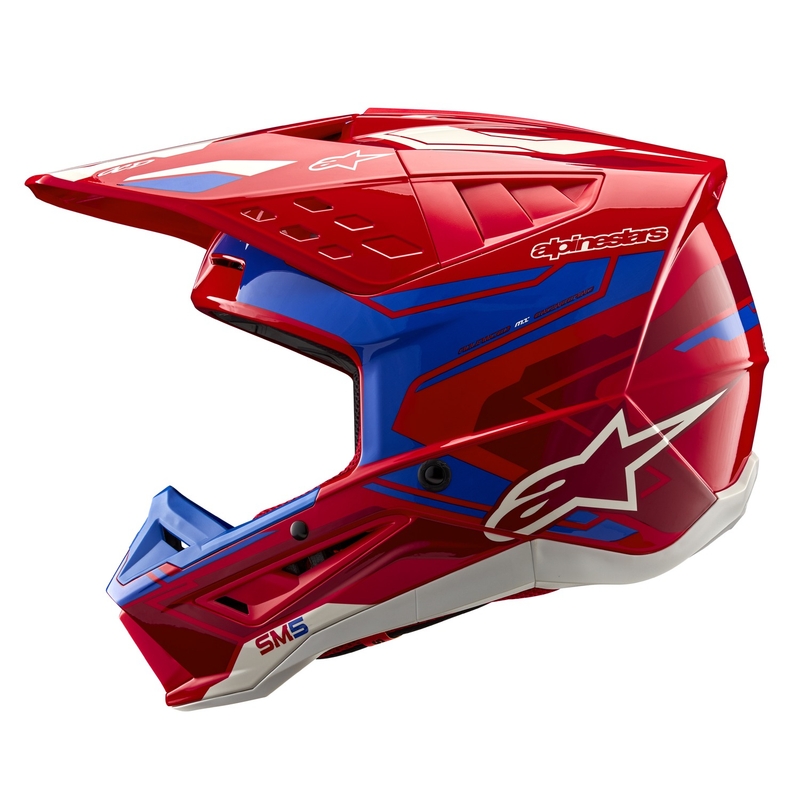 Motocross kaciga Alpinestars S-M5 Action 2 fluo crveno-plava