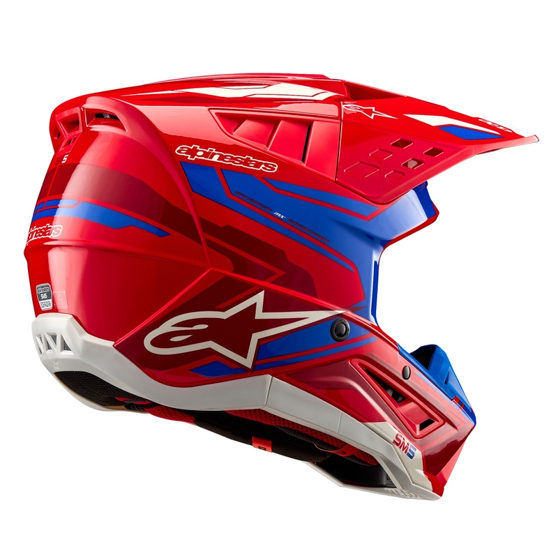 Motocross kaciga Alpinestars S-M5 Action 2 fluo crveno-plava