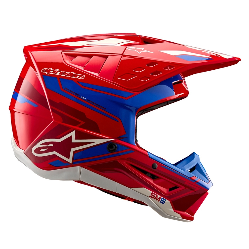 Motocross kaciga Alpinestars S-M5 Action 2 fluo crveno-plava