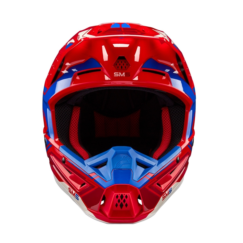 Motocross kaciga Alpinestars S-M5 Action 2 fluo crveno-plava