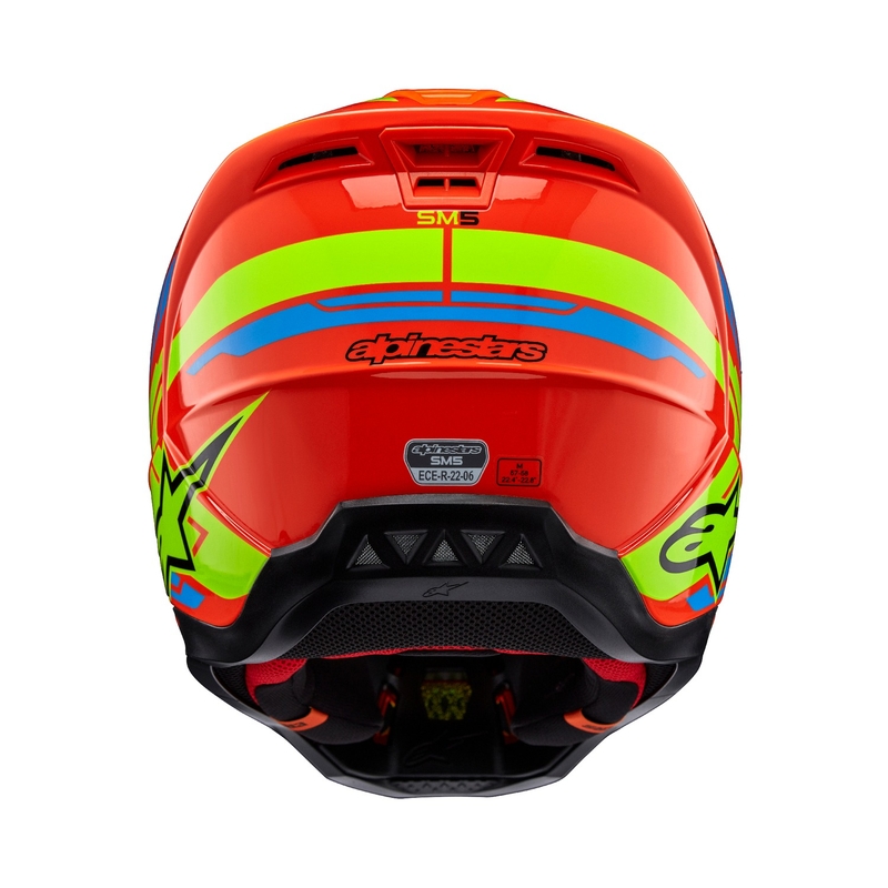 Motocross kaciga Alpinestars S-M5 Action 2 fluo narančasta-svijetlo plava-fluo žuta