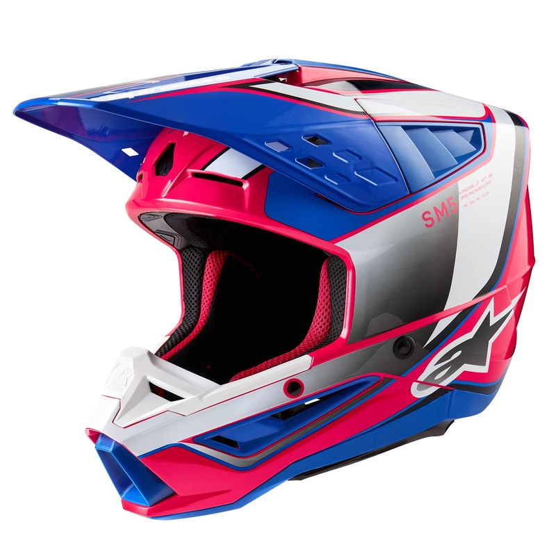 Alpinestars S-M5 Sail Motocross kaciga bijelo-ružičasto-plava