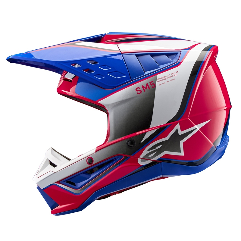 Alpinestars S-M5 Sail Motocross kaciga bijelo-ružičasto-plava