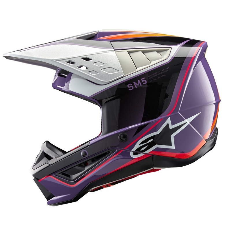 Alpinestars S-M5 Sail kaciga za motocross ljubičasta-crna-srebrna