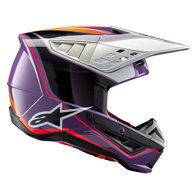 Alpinestars S-M5 Sail kaciga za motocross ljubičasta-crna-srebrna