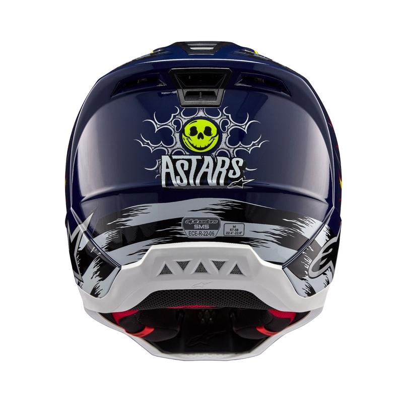 Motocross kaciga Alpinestars S-M5 Rash plavo-fluo žuta