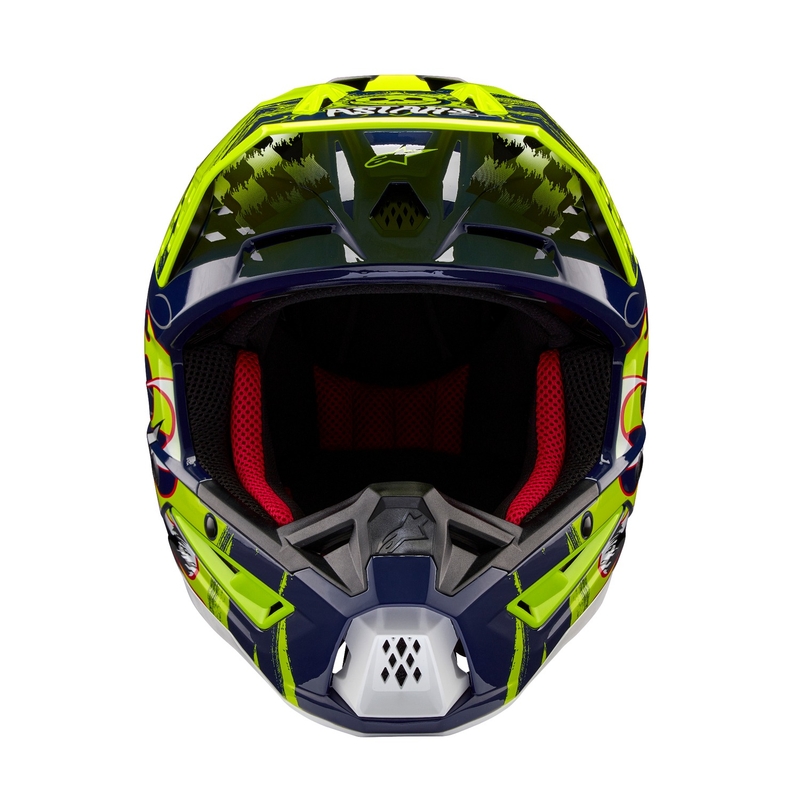 Motocross kaciga Alpinestars S-M5 Rash plavo-fluo žuta