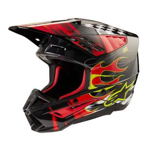 Motocross kaciga Alpinestars S-M5 Rash sivo-fluo crvena