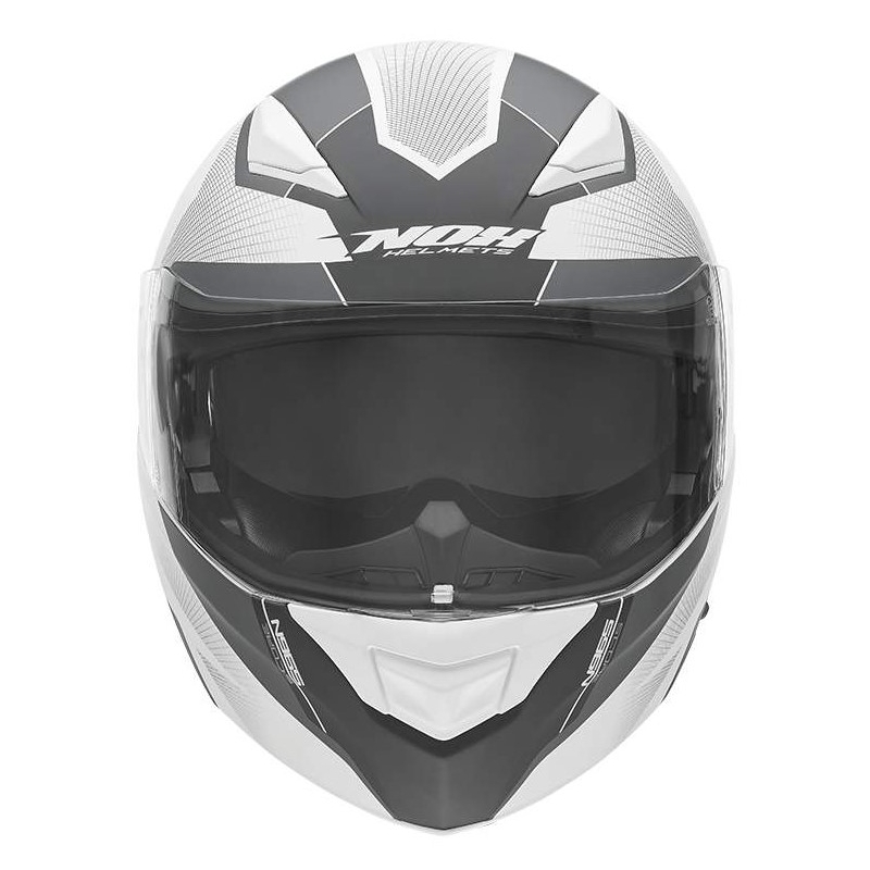 Motociklistička kaciga na preklop NOX N965 Score bijelo-sivo-crna rasprodaja
