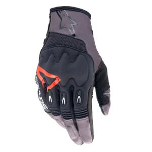 Alpinestars Techdura motokros rukavice crno-smeđe-fluo crvene boje