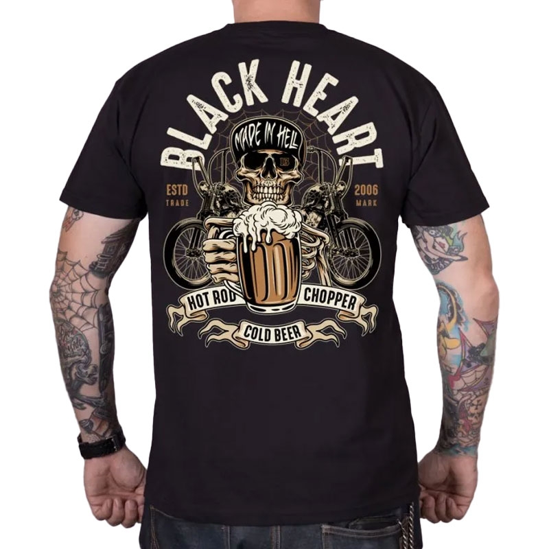 Black Heart Beer Biker majica kratkih rukava crna