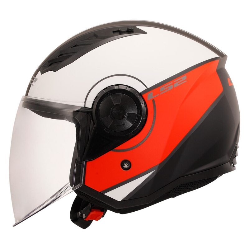 Otvorena motociklistička kaciga LS2 OF616 Airflow II Cover mat bijelo-crvena