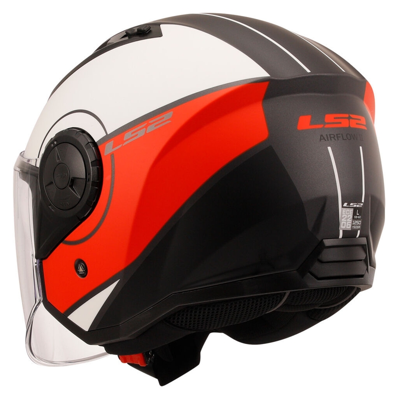 Otvorena motociklistička kaciga LS2 OF616 Airflow II Cover mat bijelo-crvena