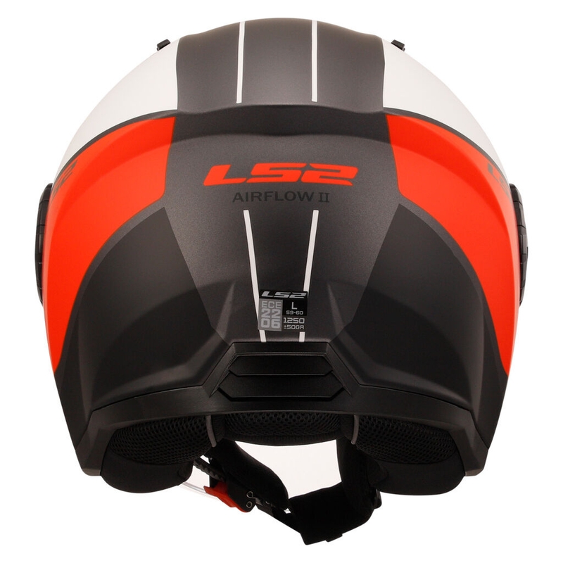 Otvorena motociklistička kaciga LS2 OF616 Airflow II Cover mat bijelo-crvena