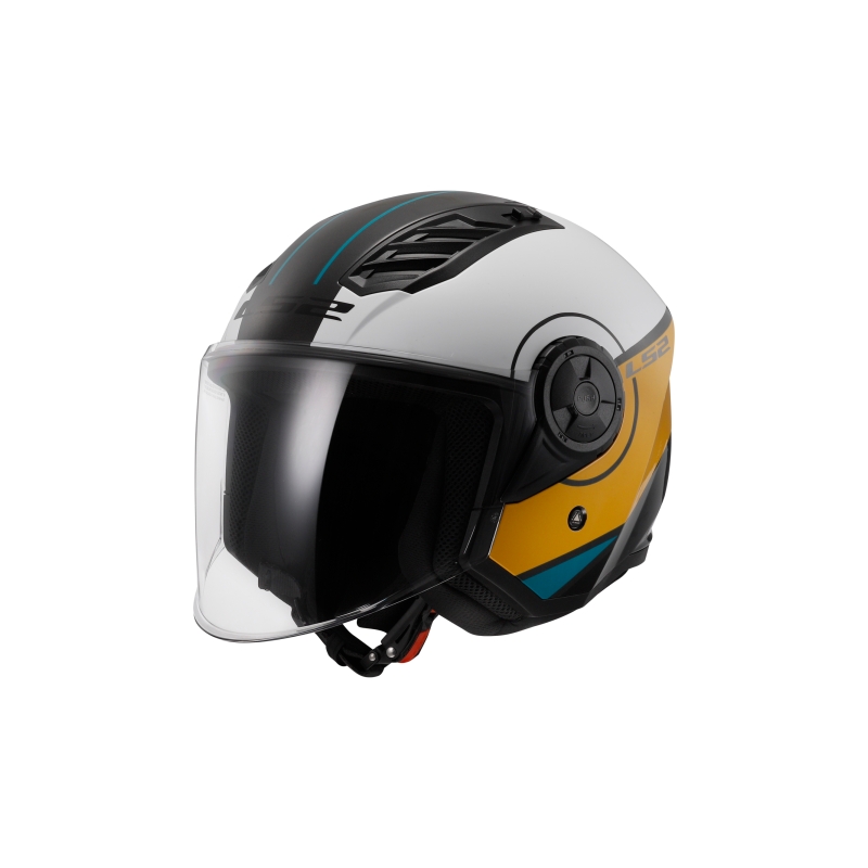 Otvorena motociklistička kaciga LS2 OF616 Airflow II Cover sjajna bijelo-smeđa