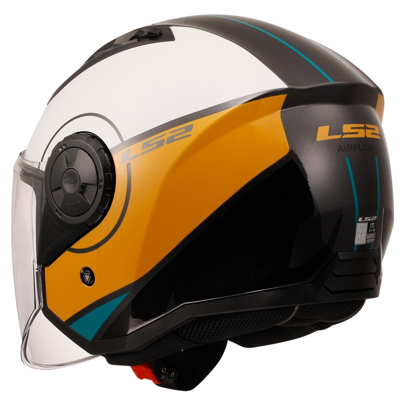 Otvorena motociklistička kaciga LS2 OF616 Airflow II Cover sjajna bijelo-smeđa