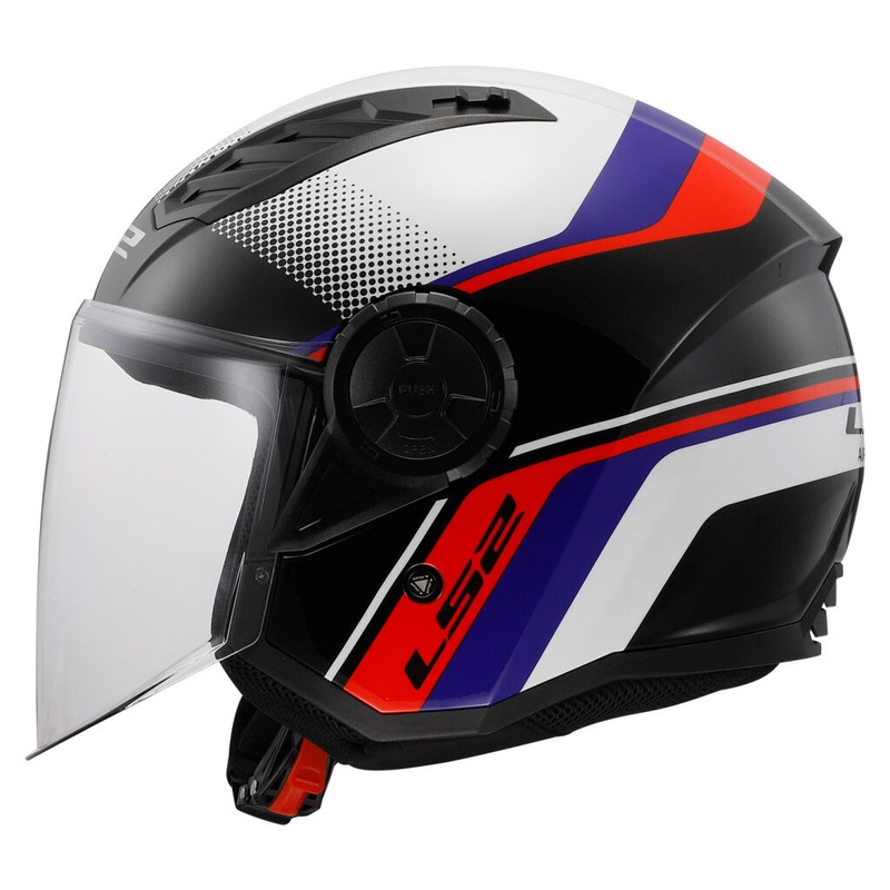 Otvorena motociklistička kaciga LS2 OF616 Airflow II Rush bijelo-plavo-crvena