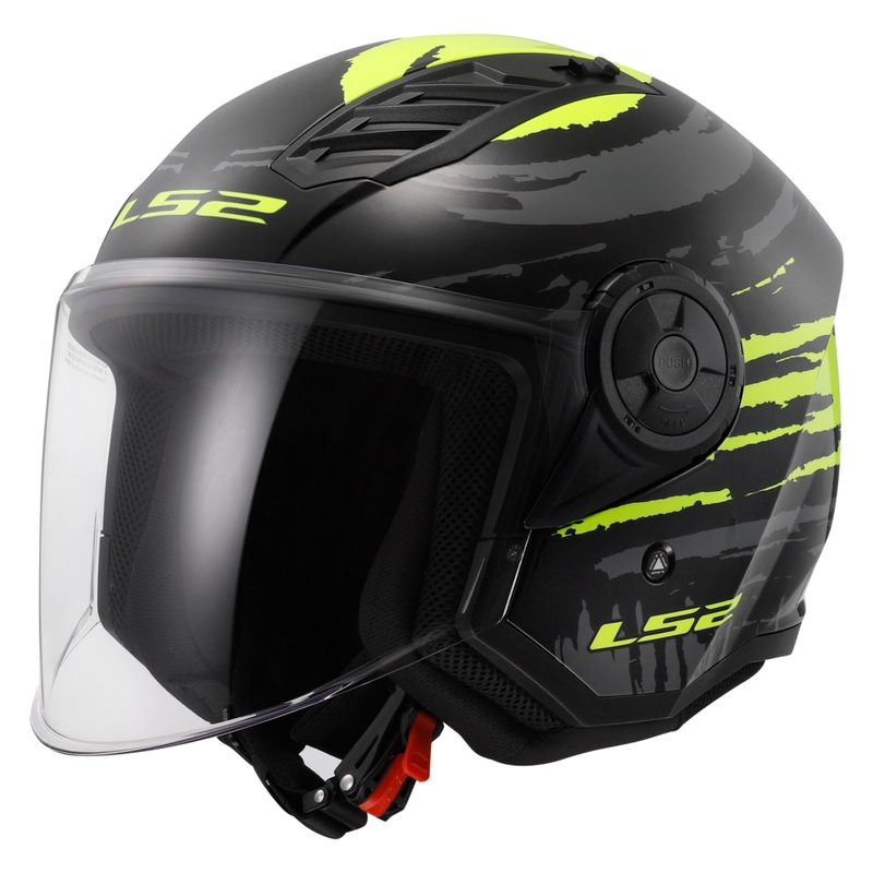 Otvorena motociklistička kaciga LS2 OF616 Airflow II Brush crno-fluo žuta