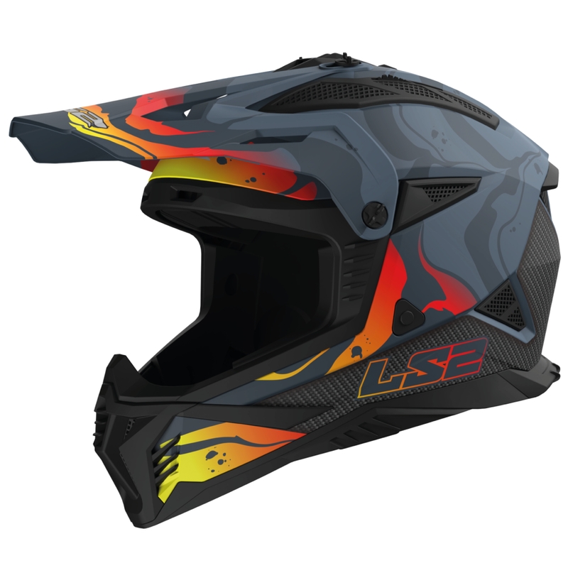 Kaciga za motocross LS2 MX708 Fast II Wash Tamno siva