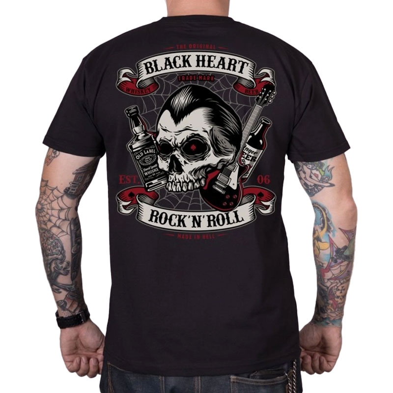 Black Heart Beer And Whisky crna majica