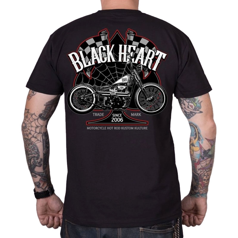 Black Heart Chopper Race majica kratkih rukava crna