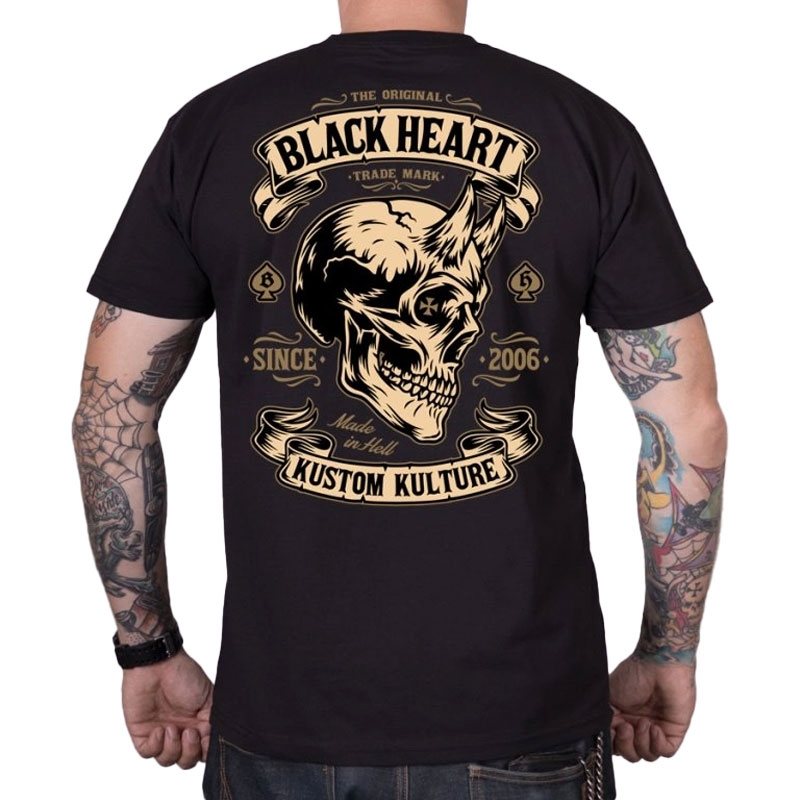 Majica Black Heart Devil Skull crna