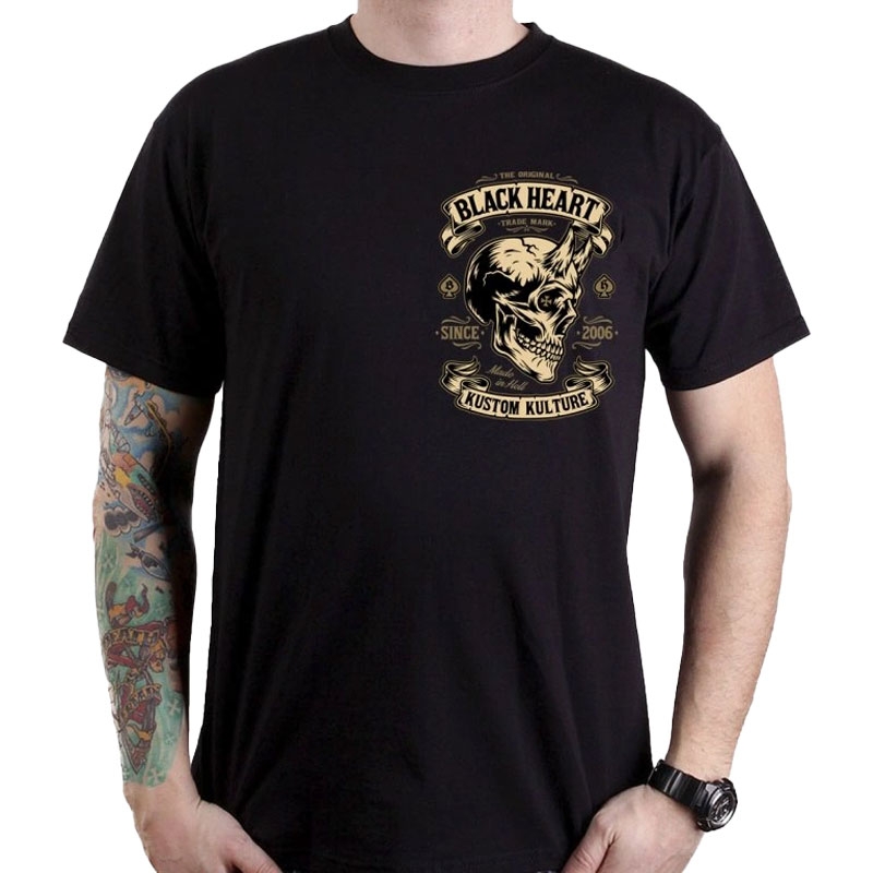 Majica Black Heart Devil Skull crna
