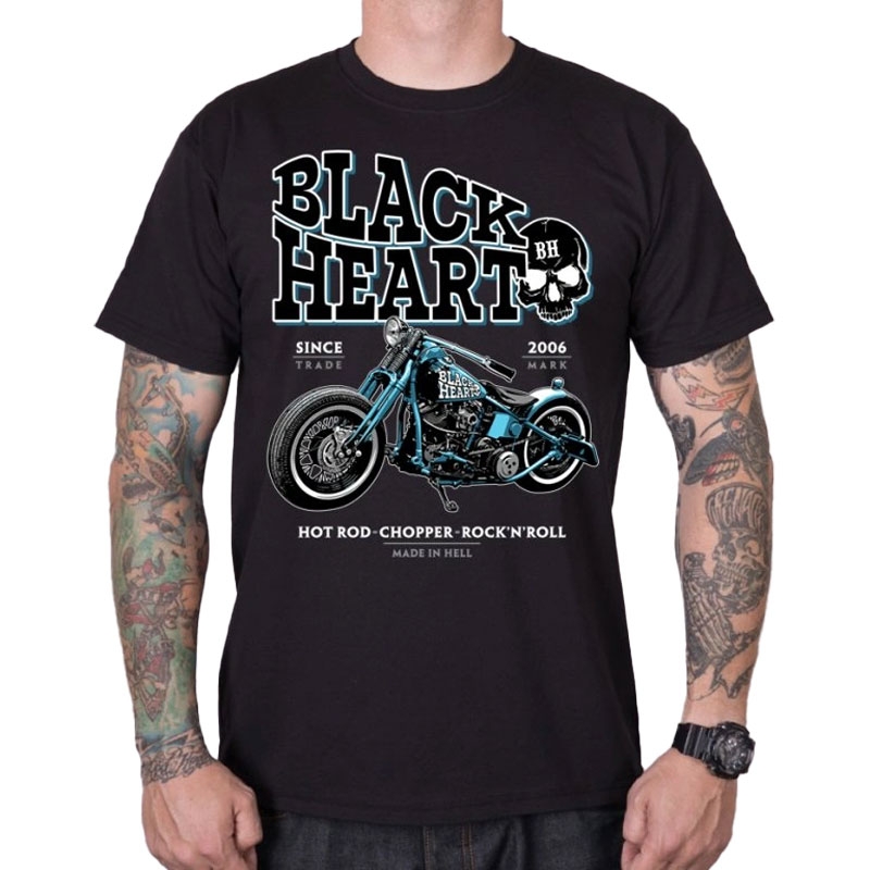 Black Heart Blue Bobber crna majica kratkih rukava