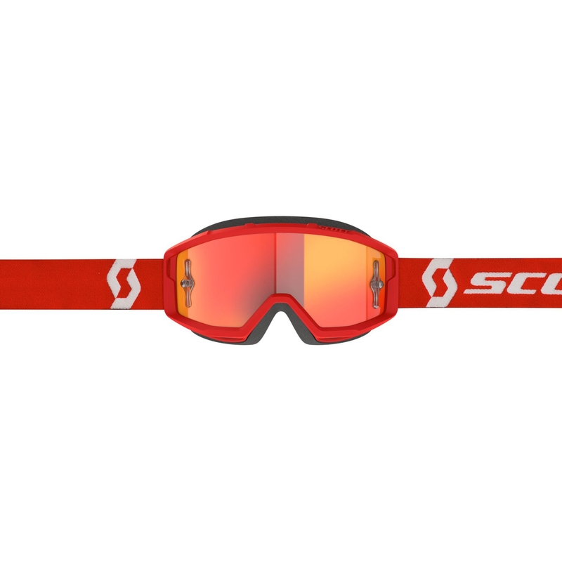 Motocross naočale SCOTT - USA Primal CH crveno-bijele (pleksi narančasti krom)
